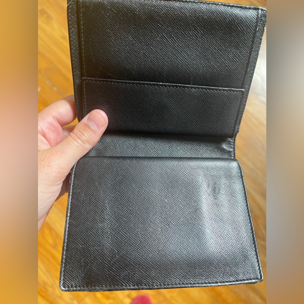 Sold!   ❌ Prada nylon wallet black bifold authentic leather - Picture 8 of 16